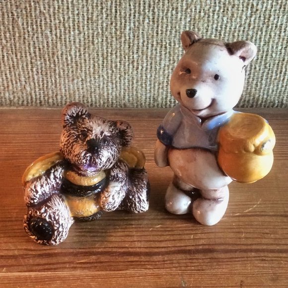 Honey Bear Bumble Bee Figurines, Handcrafted, Artist Signed - Picture 2 of 6